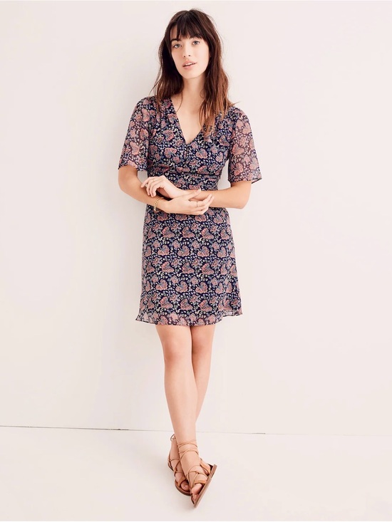 Madewell Dresses & Skirts - NWOT - Madewell Orchard Flutter-Sleeve Dress in Fan Floral Mix Mini - Dreamy!